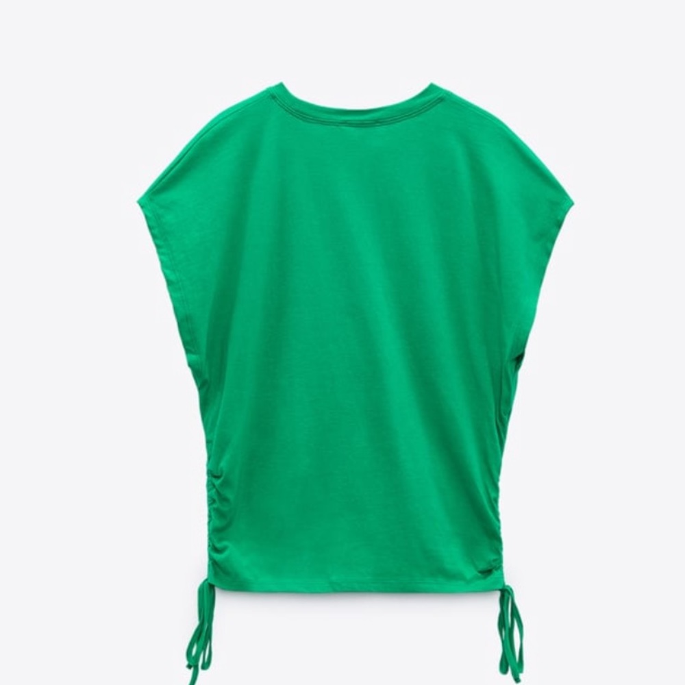 ZARA RUCHED COTTON TOP - Picture 7 of 9
